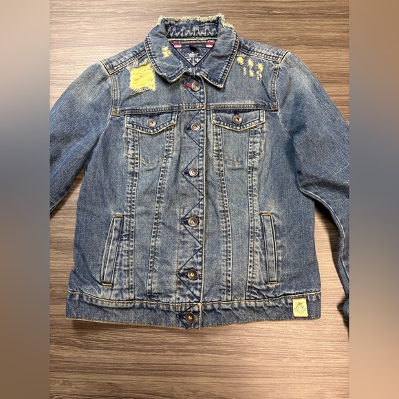 Tommy Hilfiger Jackets & Blazers - Tommy Hilfiger Distressed Denim Jacket Size Small